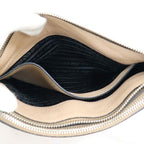 Prada Shoulder Bag Gray Leather Greige — view 4