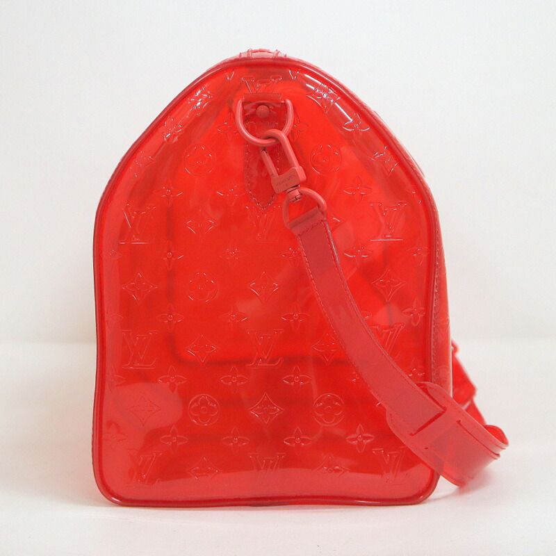 Louis Vuitton Keepall Bandouliere 50 Monogram Red Clear Limited Handbag — view 2