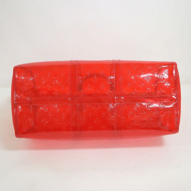 Louis Vuitton Keepall Bandouliere 50 Monogram Red Clear Limited Handbag — view 4