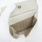 Prada Bifold Compact Wallet Saffiano Leather White Silver — view 5