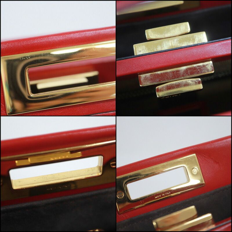 Fendi Peekaboo Shoulder Bag Leather Scarf — view 8