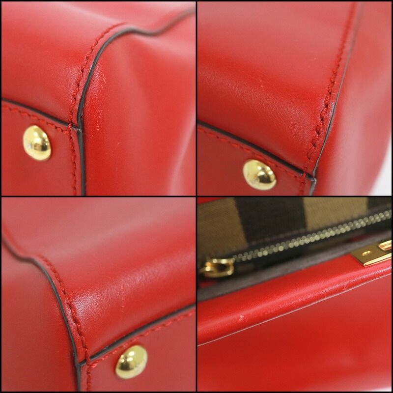 Fendi Peekaboo Shoulder Bag Leather Scarf — view 9
