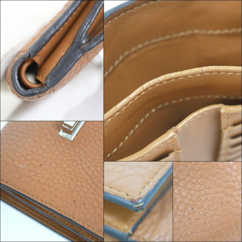 Fendi Peekaboo Wallet Beige Leather — view 8