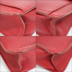 Celine Chain Shoulder Bag Leather Red Gold — view 7