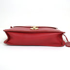 Celine Chain Shoulder Bag Leather Red Gold — view 6