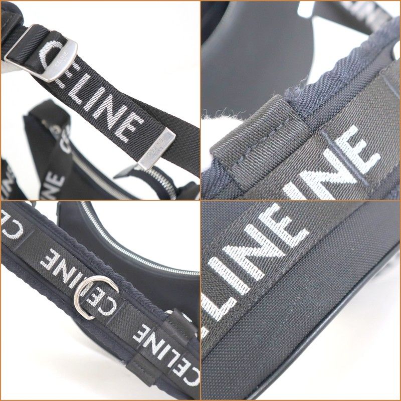 Celine Avabag Shoulder Bag Canvas Black Silver — view 5