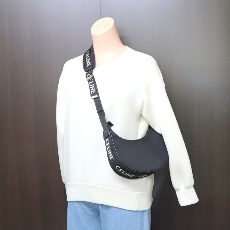 Celine Avabag Shoulder Bag Canvas Black Silver — view 9