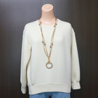 Chanel Loupe Necklace Gold White Faux Pearl X — view 8