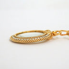 Chanel Loupe Necklace Gold White Faux Pearl X — view 5