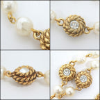 Chanel Loupe Necklace Gold White Faux Pearl X — view 6