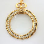 Chanel Loupe Necklace Gold White Faux Pearl X — view 3