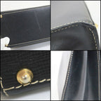 Celine Flap Handbag Leather Black Gold — view 8