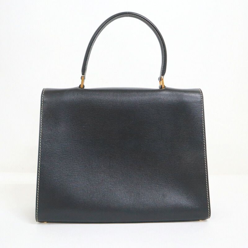 Celine Flap Handbag Leather Black Gold — view 2
