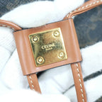 Celine Triomphe Cabas Drawstring Tote Dark Brown Leather — view 3