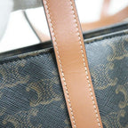 Celine Triomphe Cabas Drawstring Tote Dark Brown Leather — view 4