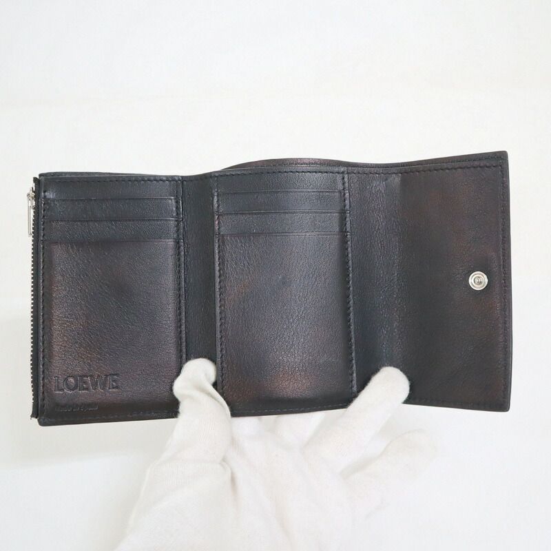 Loewe Small Vertical Wallet Balloon Khaki Leather — view 6