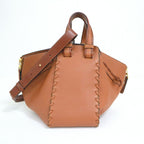 Loewe Hammock Small Shoulder Bag Leather Lace Brown Gold Black — view 2