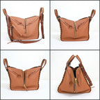 Loewe Hammock Small Shoulder Bag Leather Lace Brown Gold Black — view 3