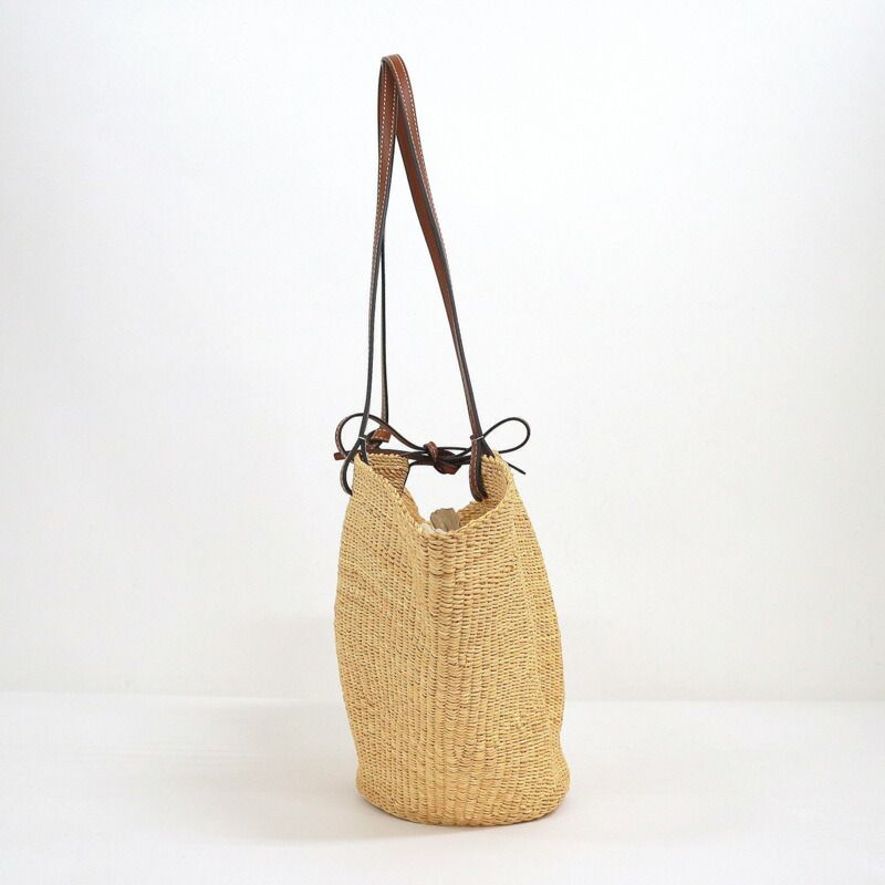 Loewe Shell Basket Bag Small Elephant Grass Leather Natural Pecan — view 3
