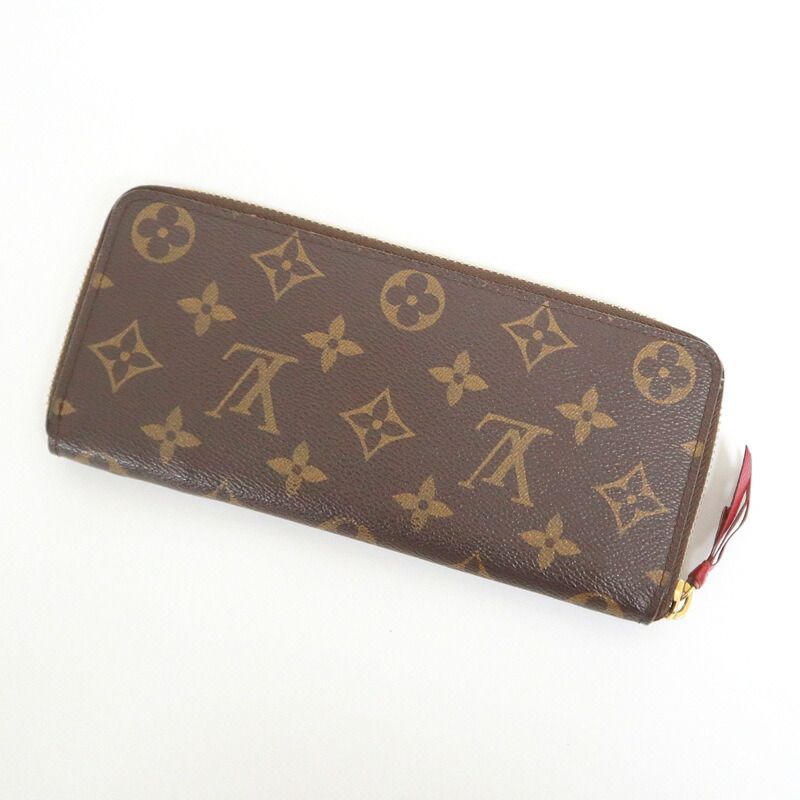 Louis Vuitton Portefeuille Clemence Zip Around Wallet Fuchsia Brown — view 2