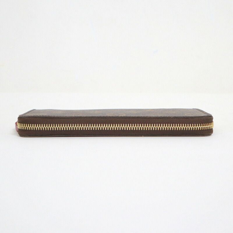 Louis Vuitton Portefeuille Clemence Zip Around Wallet Fuchsia Brown — view 3