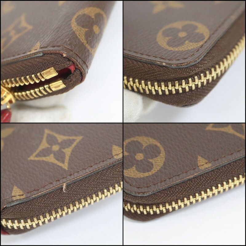 Louis Vuitton Portefeuille Clemence Zip Around Wallet Fuchsia Brown — view 7