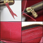 Louis Vuitton Portefeuille Clemence Zip Around Wallet Fuchsia Brown — view 6