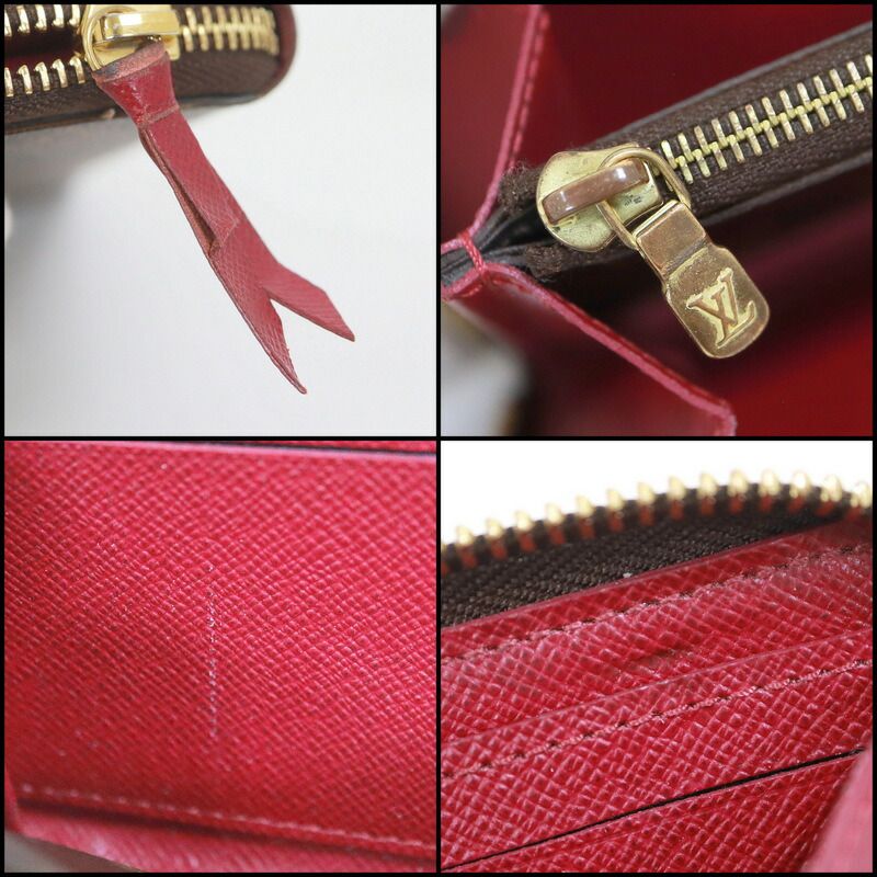 Louis Vuitton Portefeuille Clemence Zip Around Wallet Fuchsia Brown — view 6