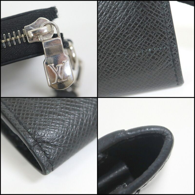 Louis Vuitton Zippy Dragonne L-shaped Zipper Wallet Taiga Noir Black — view 6