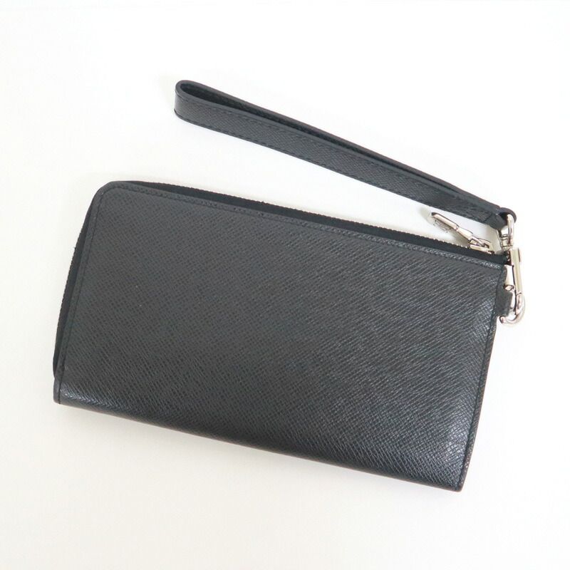 Louis Vuitton Zippy Dragonne L-shaped Zipper Wallet Taiga Noir Black — view 2