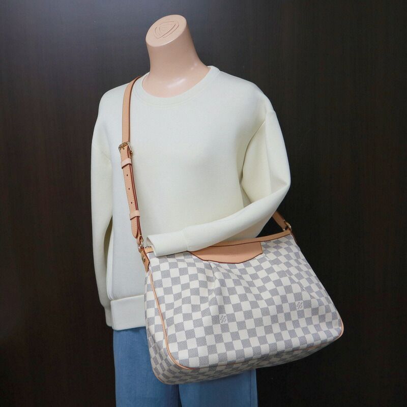 Louis Vuitton Syracuse MM Shoulder Bag Damier Azur — view 8