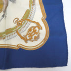 Hermes Carre 90 Horse Riding Scene Silk Blue Scarf — view 3