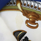 Hermes Carre 90 Horse Riding Scene Silk Blue Scarf — view 5