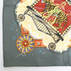 Hermes Carre 90 Magic la Magie Gray Orange Silk Scarf — view 3