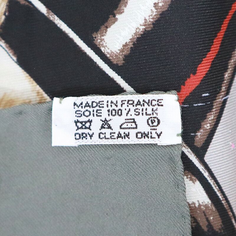 Hermes Carre 90 Magic la Magie Gray Orange Silk Scarf — view 7
