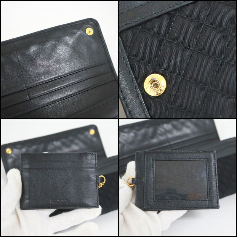 Prada Wallet Black Gold Leather — view 9