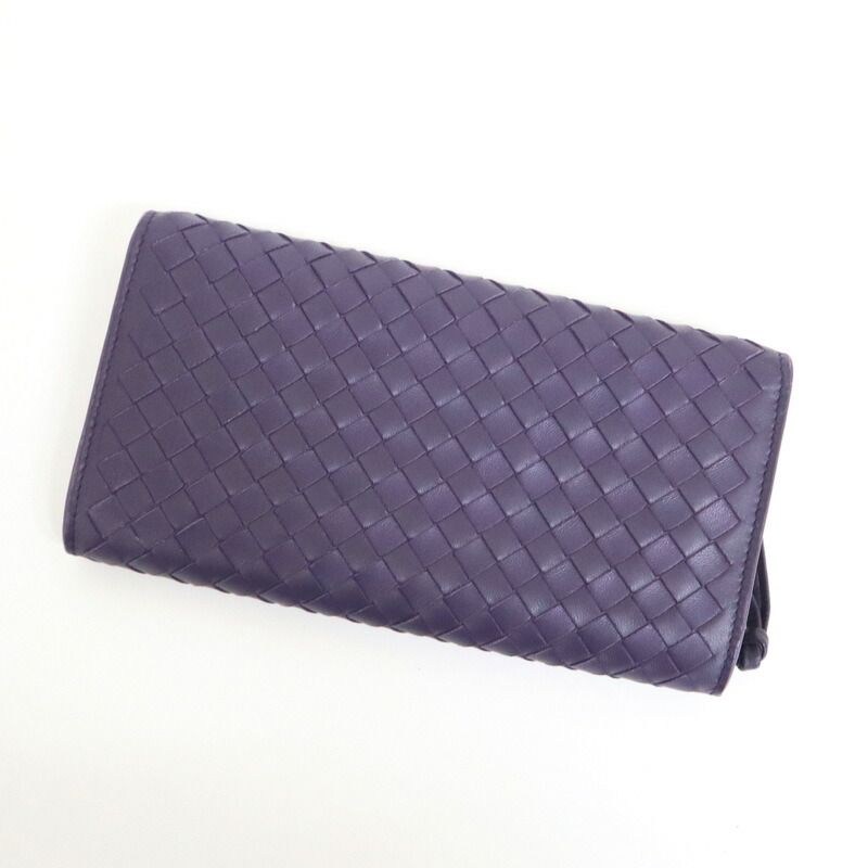 Bottega Veneta Intrecciato Wallet Purple Leather — view 2