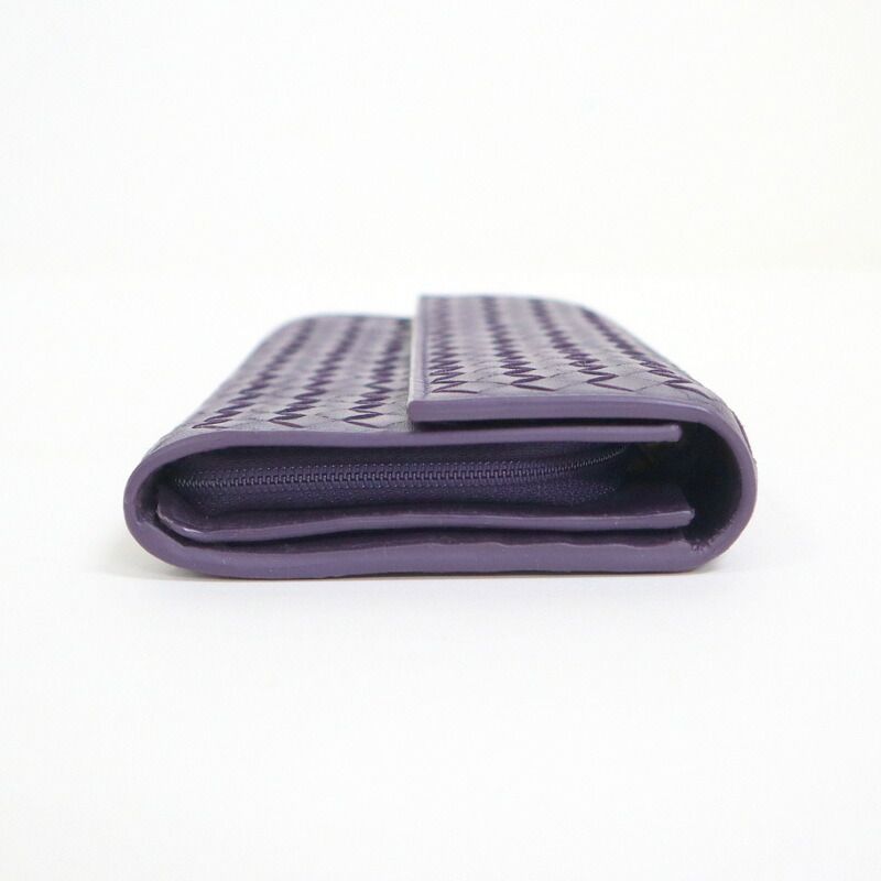 Bottega Veneta Intrecciato Wallet Purple Leather — view 3