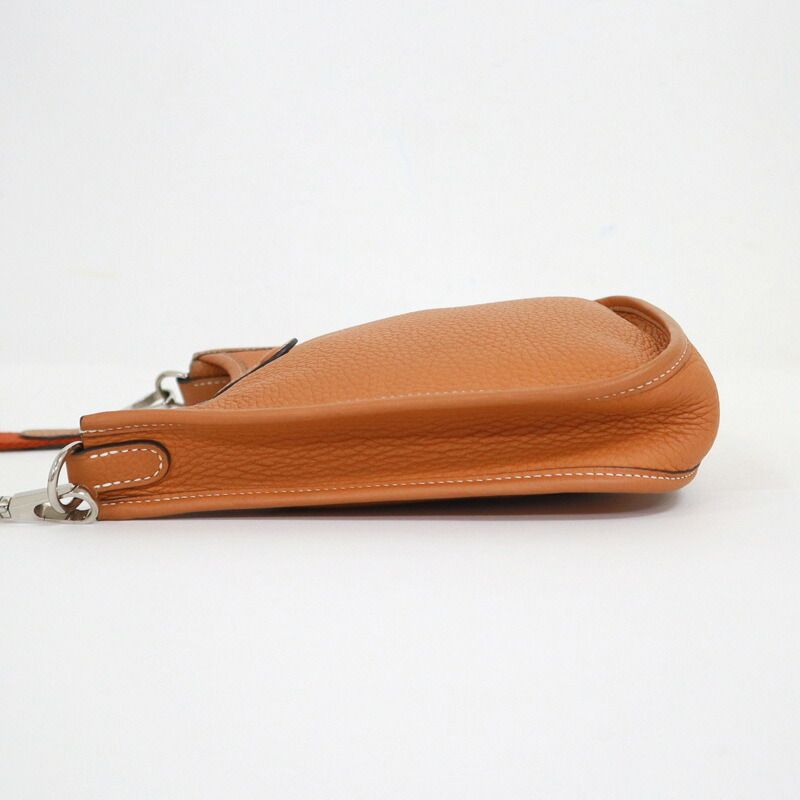 Hermes Evelyne TPM Shoulder Bag Brown Silver Taurillon Clemence — view 4