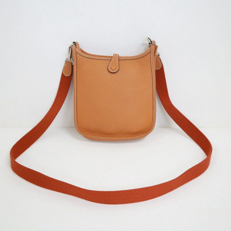 Hermes Evelyne TPM Shoulder Bag Brown Silver Taurillon Clemence — view 2
