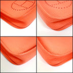 Hermes Evelynemazon Taurillon Clemence Orange Poppy Silver Handbag — view 3