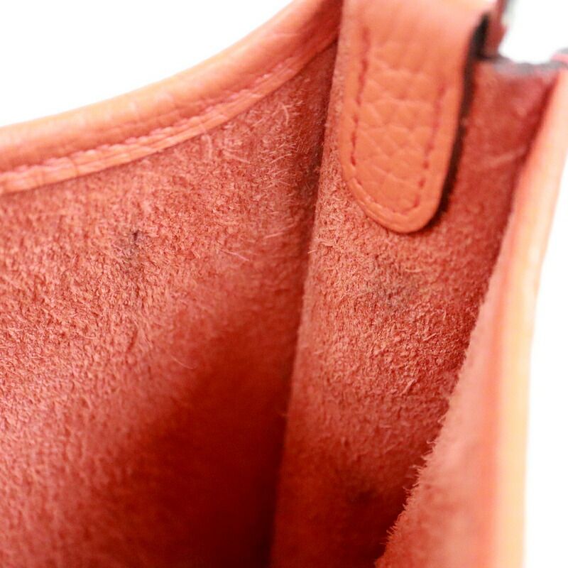 Hermes Evelynemazon Taurillon Clemence Orange Poppy Silver Handbag — view 7