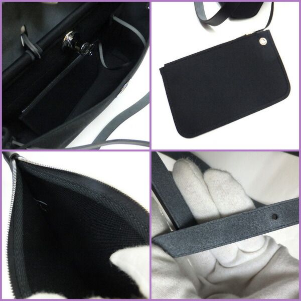 Hermes Messenger Herbag 39 Toile Military Vache Hunter Black Carved — view 5