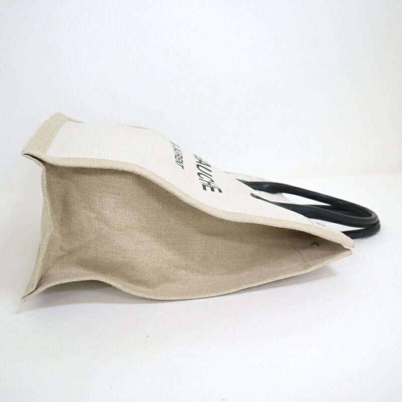 Saint Laurent Rivego Chute Bag Canvas Leather Beige Off White Off-white X Black — view 6