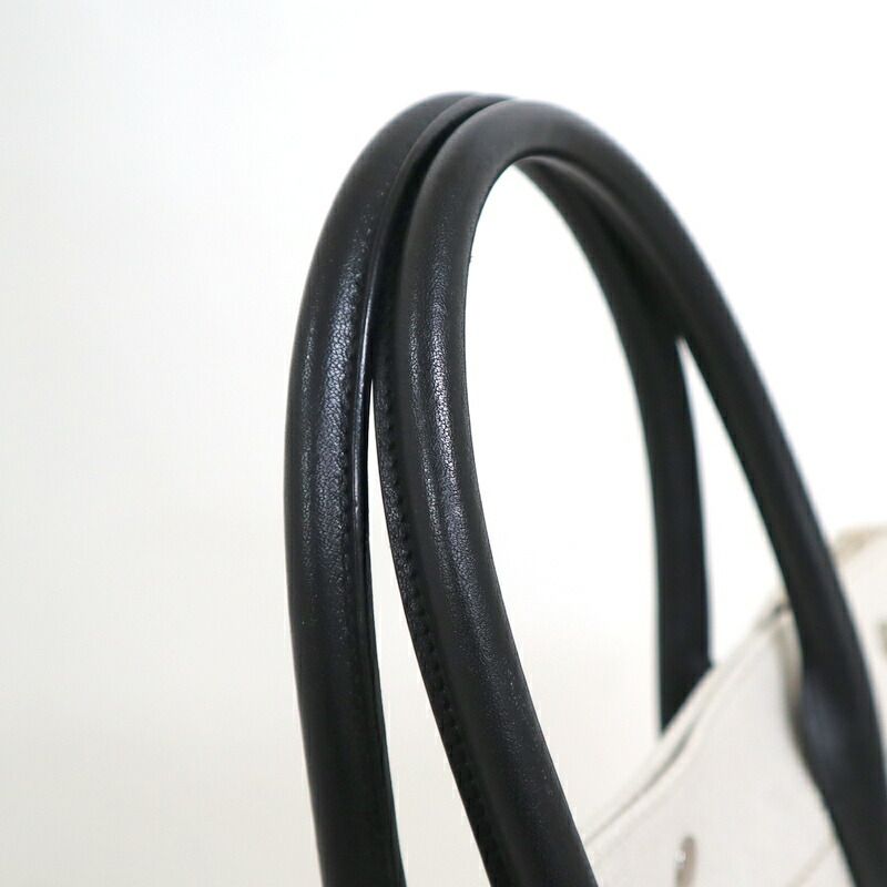 Saint Laurent Rivego Chute Bag Canvas Leather Beige Off White Off-white X Black — view 4