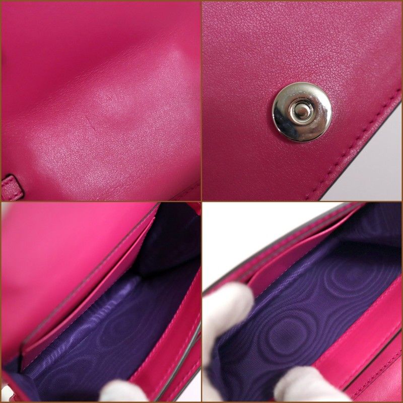 Gucci Mini Shoulder Bag Leather Pink Silver — view 8