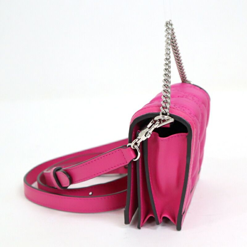 Gucci Mini Shoulder Bag Leather Pink Silver — view 4