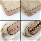 Gucci Zip Around Wallet GG Supreme Canvas Beige Pink — view 6