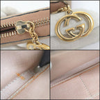 Gucci Zip Around Wallet GG Supreme Canvas Beige Pink — view 7