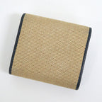 Gucci Bifold Wallet Horsebit Canvas Leather Gold Beige Navy — view 2